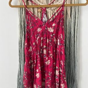 Cross back tank top floral
